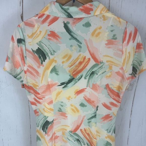 FORE Watercolor print dress button front medium - Picture 8 of 11